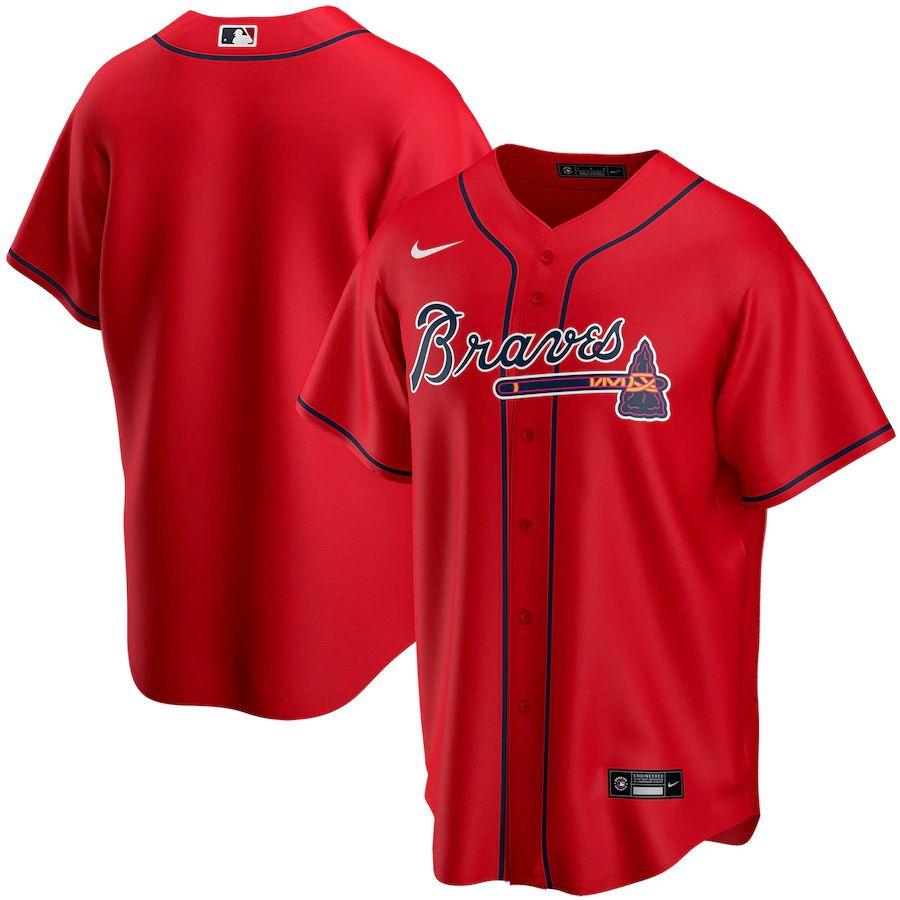 Mens Atlanta Braves Nike Red Alternate Replica Team MLB Jerseys
